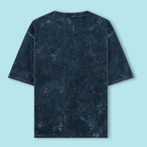 GourNitai Unisex Acid Washed Oversized Tee | Navy